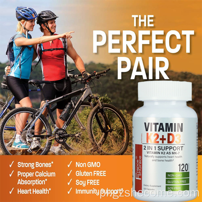 Vitamink2 z kapsułkami wielofunkcyjnymi D3 Suplementem wielokrotnym